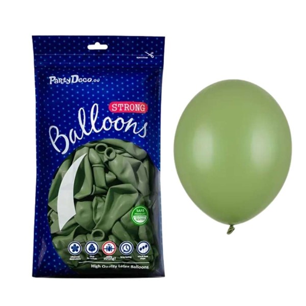 Balony pastelowe rozmarynowa zieleń Pastel Rosemary Green strong, 23 cm 100 szt.