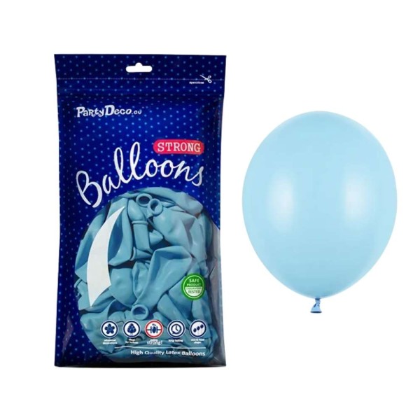 Balony pastelowe niebieski dziecięcy Pastel Baby Blue strong, 23 cm 100 szt.