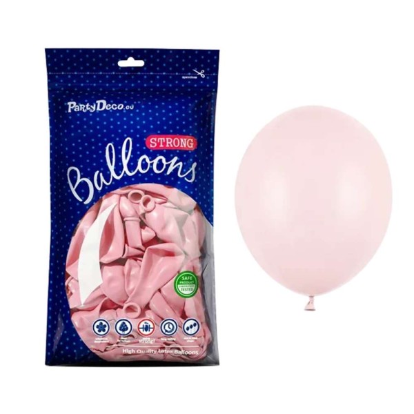 Balony pastelowe jasny różowy Pastel Pale Pink strong 23 cm 100 szt.