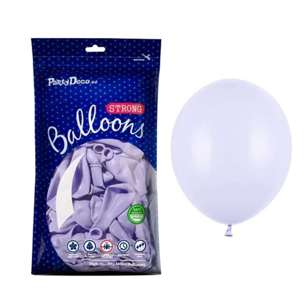 Balony pastelowe jasne fioletowe liliowe Pastel Light Lilac strong, 23 cm 100 szt.