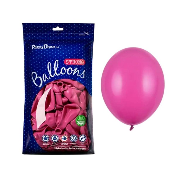 Balony pastelowe różowy mocny fuksja Pastel Hot Pink strong, 23 cm 100 szt.