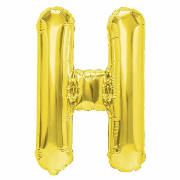 Balon foliowy litera H złoty, 40 cm