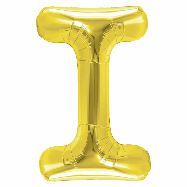 Balon foliowy litera I złoty, 40 cm