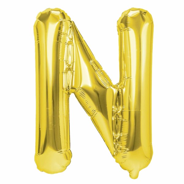 Balon foliowy litera N złoty, 40 cm 