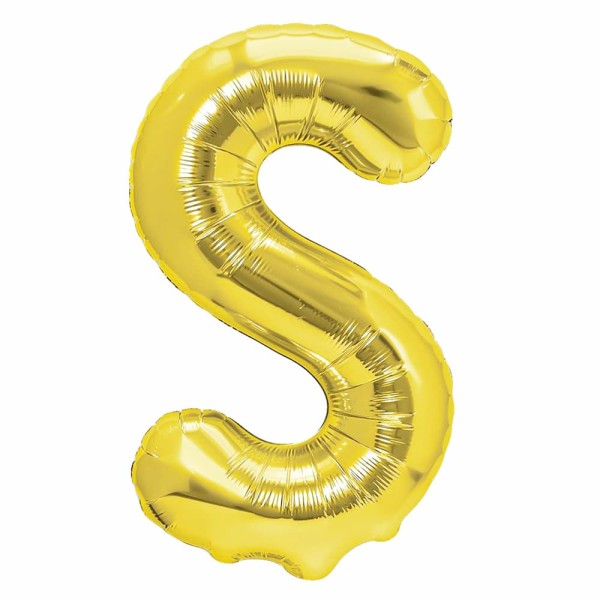 Balon foliowy litera S złoty, 40 cm