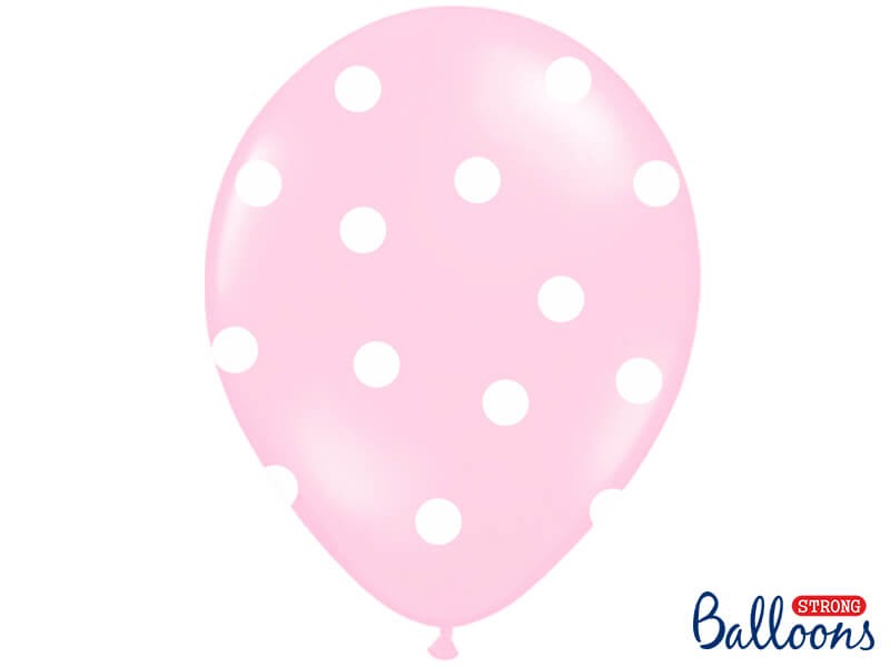 Balony różowe kropki roczek