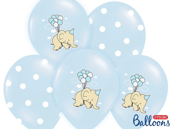 Balony lateksowe niebieskie słonik, 30 cm