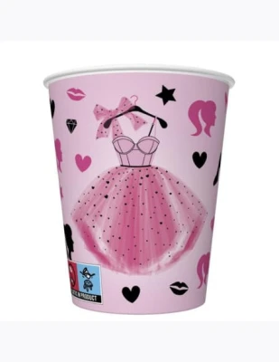 Kubeczki papierowe Księżniczka Sukienka, 6 szt.