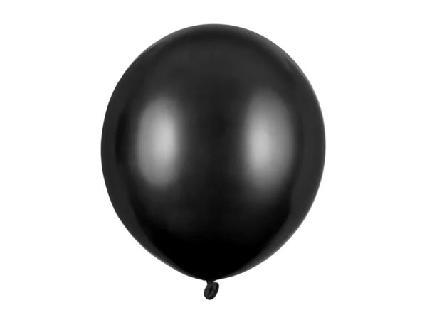 Balony metaliczne czarny Metallic Black strong, 43 cm 25 szt.