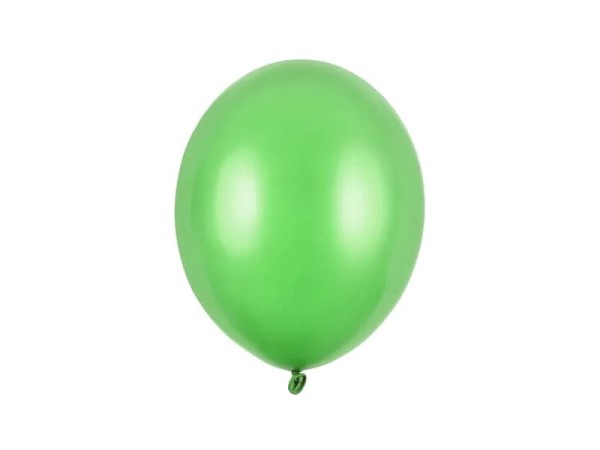 Balony metaliczne jasne zielone Metallic Bright Green strong, 27 cm 3 szt.