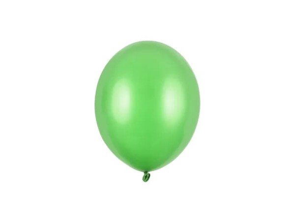 Balony metaliczne jasne zielone Metallic Bright Green strong, 12 cm 3 szt.