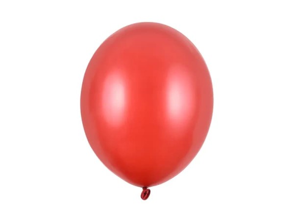 Balony metaliczne czerwone Metallic Poppy Red strong, 30 cm 3 szt.
