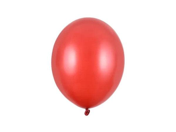 Balony metaliczne czerwone Metallic Poppy Red strong, 27 cm 3 szt.