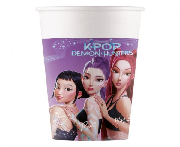 Kubeczki papierowe K-Pop Demon Hunters K-Popowe Łowczynie Demonów, 200 ml 8 szt.