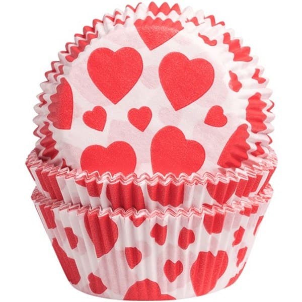 Papilotki do muffinek babeczek Serca Serduszka, 60 szt.
