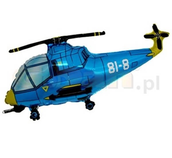 Balon foliowy helikopter niebieski, 96x57 cm (luz)