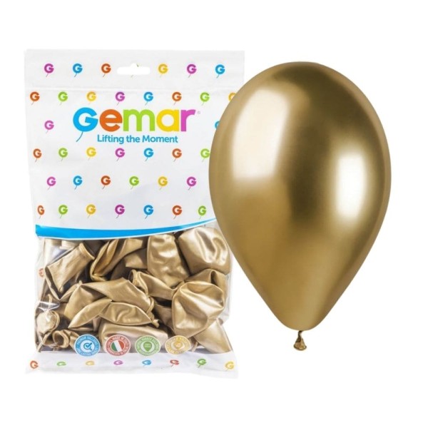 Balony shiny złoty #088, 33 cm 50 szt.