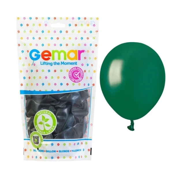 Balony pastelowe ciemny butelkowy zielony emerald #104, 12 cm 100 szt.