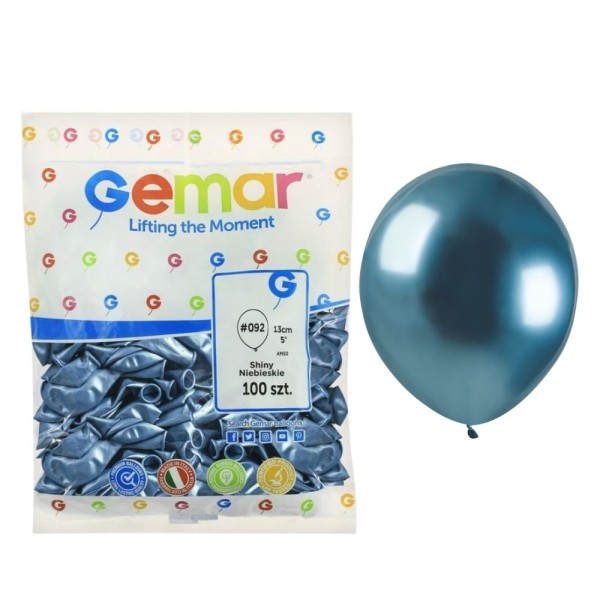 Balony metaliczne shiny niebieskie #092, 12 cm 100 szt.