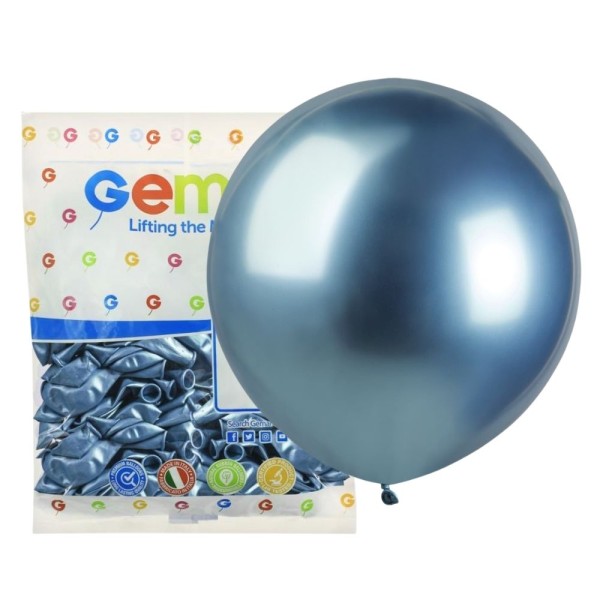 Balony metaliczne shiny niebieskie #092, 48 cm 25 szt.