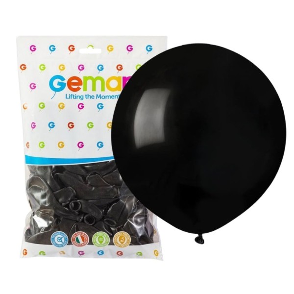 Balony pastelowe czarne #014, 48 cm 25 szt.