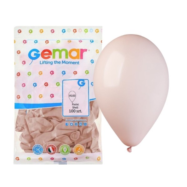 Balony pastelowe blady różowy shell #100, 26 cm 100 szt.