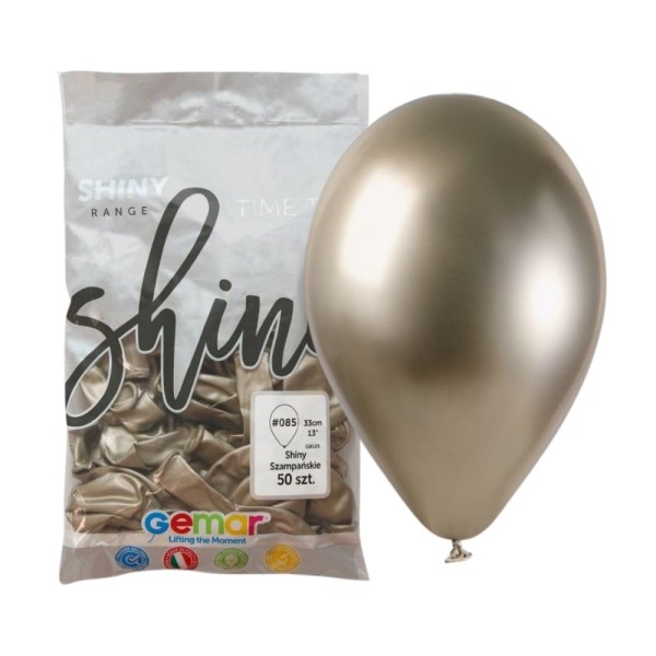 Balon metaliczny shiny złoty szampański #085, 33 cm 50 szt.