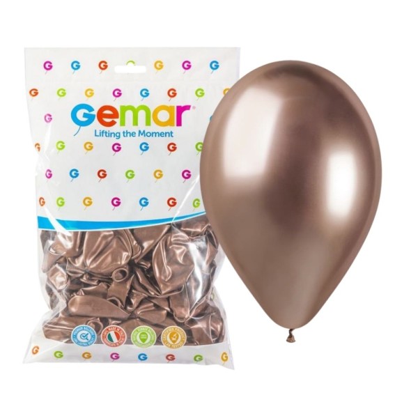 Balon metaliczny shiny różowe złoto #096, 33 cm 50 szt.