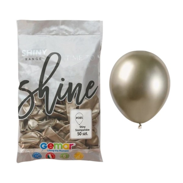 Balony metaliczne shiny złoty szampański #085, 12 cm 100 szt.
