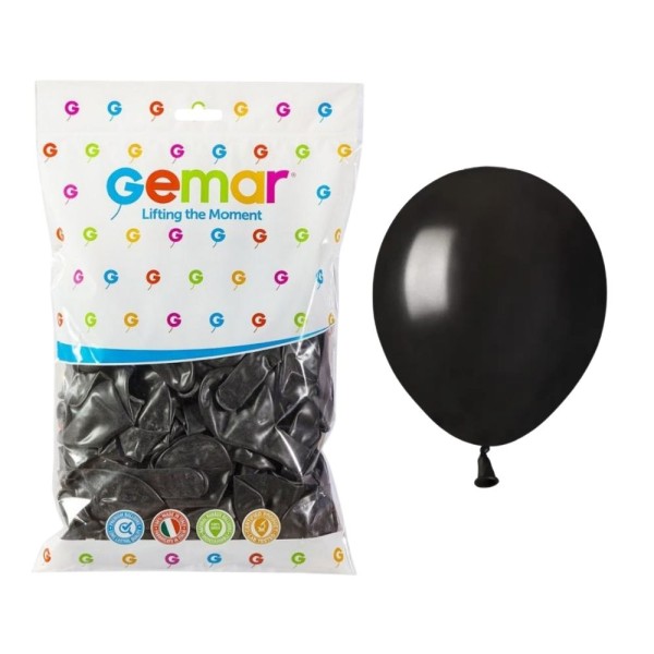 Balony metaliczne czarny #065, 12 cm 100 szt.
