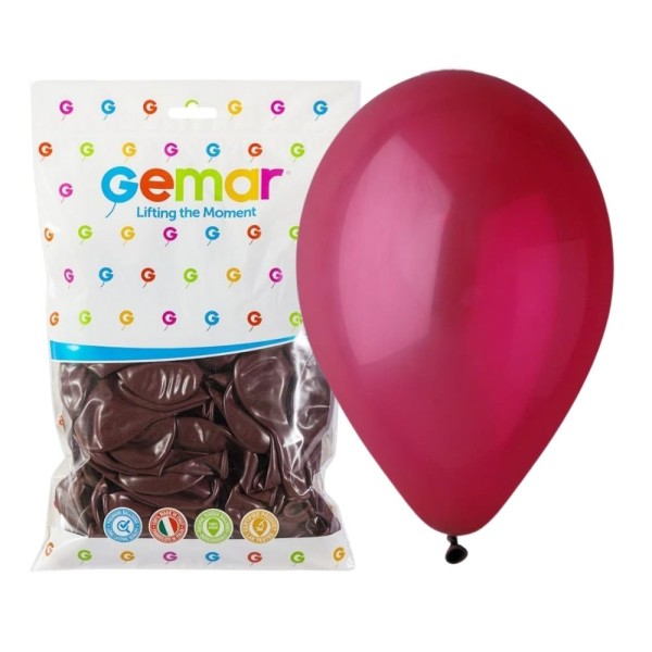Balony pastelowe bordowy #047, 26 cm 100 szt.