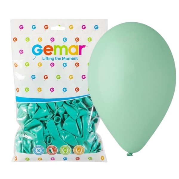 Balony pastelowe turkusowo zielony #050, 26 cm 100 szt.