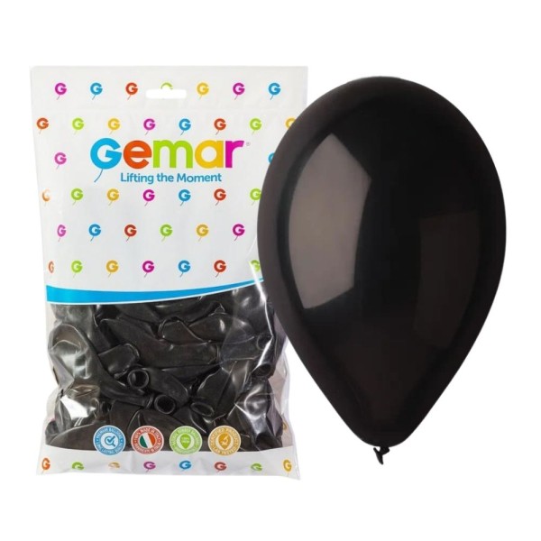 Balony pastelowe czarny #014, 26 cm 100 szt.