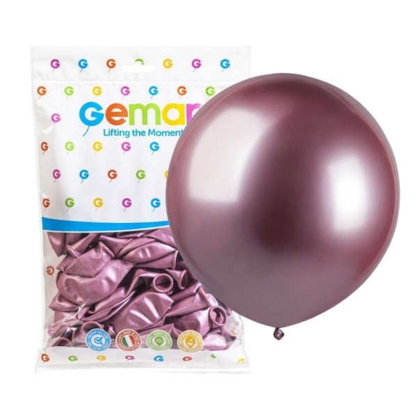 Balony metaliczne shiny różowy #091, 48 cm 25 szt.