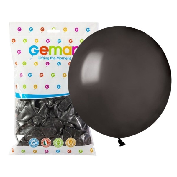 Balony metaliczne czarny #065, 48 cm 25 szt.