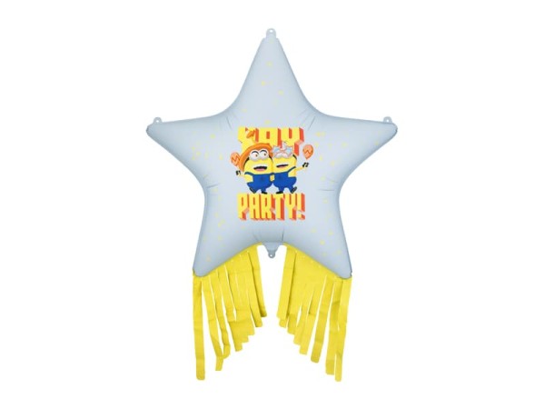 Balon foliowy Gwiazda z frędzlami Minionki, 72x72 cm