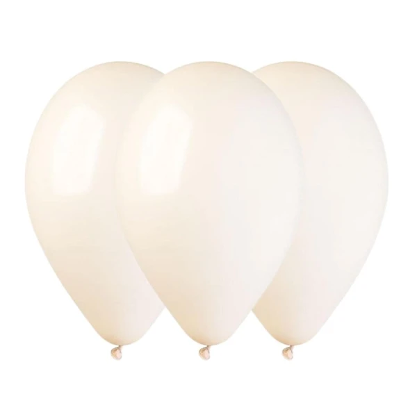 Balony pastelowe kremowe lniane #106, 28-30 cm 3 szt.