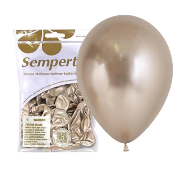 Balony metaliczne złote szampańskie Reflex Champagne, 30 cm 50 szt.