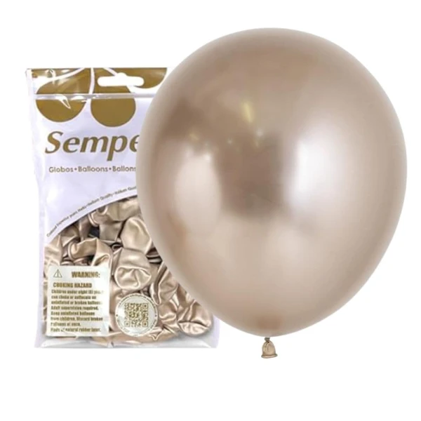 Balony metaliczne złote szampańskie Reflex Champagne, 45 cm 15 szt.