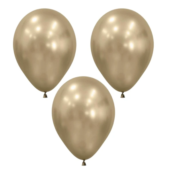 Balony metaliczne złote Silk Gold Dust, 12 cm 3 szt.