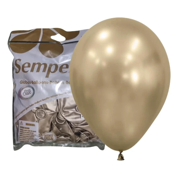 Balony metaliczne złote Silk Gold Dust, 30 cm 50 szt.