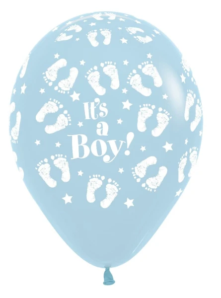 Balony lateksowe Baby Shower It's a Boy chłopczyk niebieskie, 30 cm 3 szt.