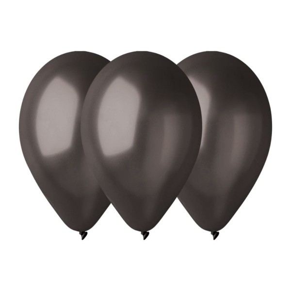 Balony metaliczne czarny #065, 30 cm 3 szt.
