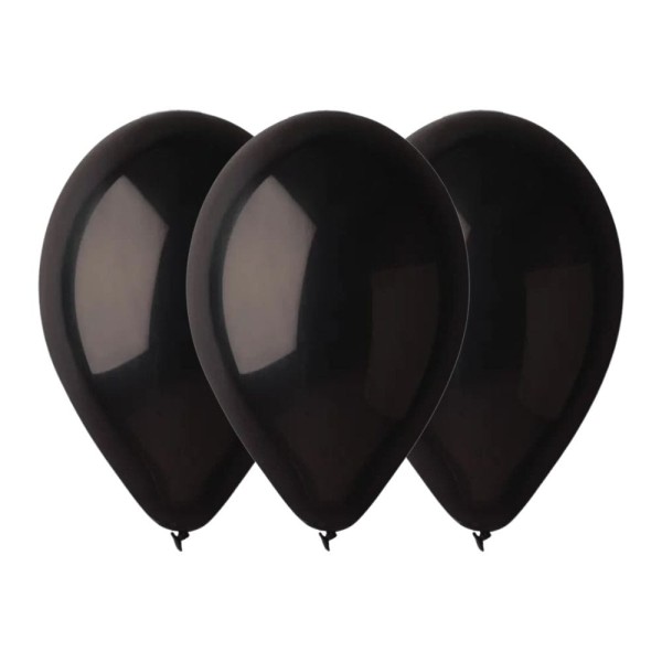 Balony pastelowe czarny #014, 30 cm 3 szt.