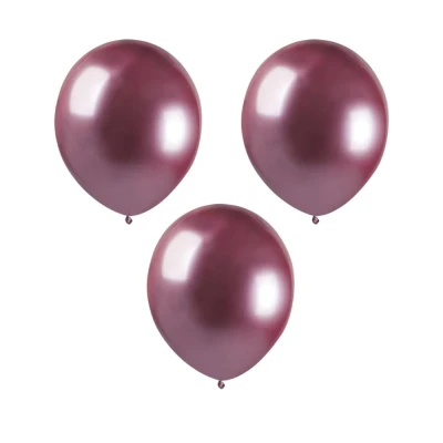 Balony metaliczne shiny różowy #091, 12 cm 3 szt.