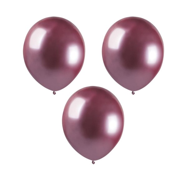 Balony metaliczne shiny różowy #091, 12 cm 3 szt.