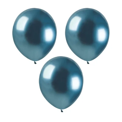 Balony metaliczne shiny niebieskie #092, 12 cm 3 szt.