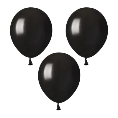 Balony metaliczne czarny #065, 12 cm 3 szt.