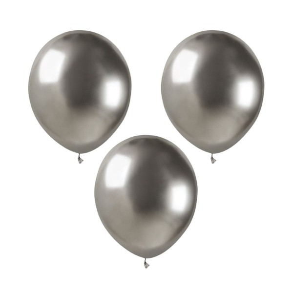 Balony metaliczne shiny srebrny #089, 12 cm 3 szt.
