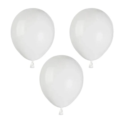 Balony pastelowe biały #001, 12 cm 3 szt.